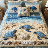 3-Piece Quilted Bedding Set | Turtles