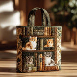 Handcrafted Quilted Tote Bag - A Purring Tale