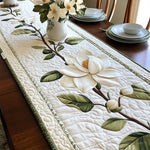 Quilted Table Runner | Rustic Magnolia Bloom