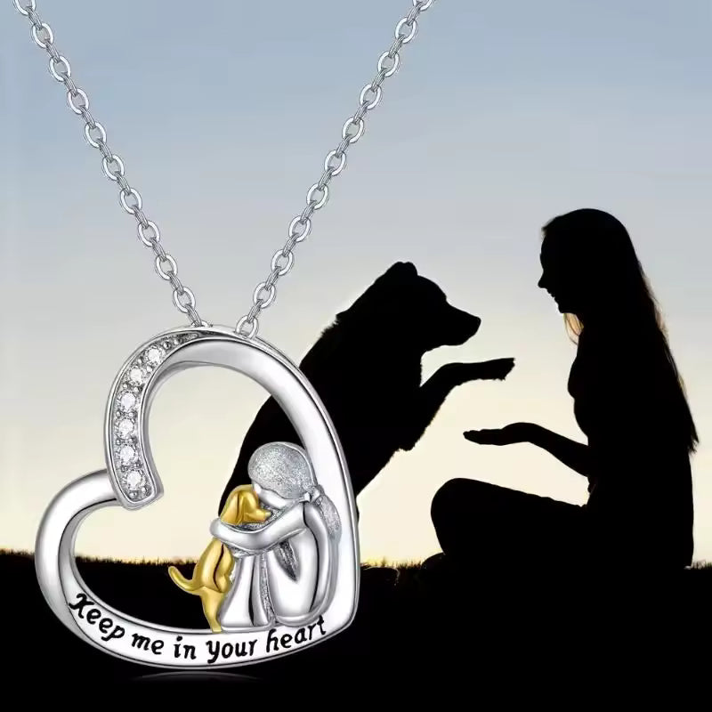 Dog Hug Pendant Necklace, view 3