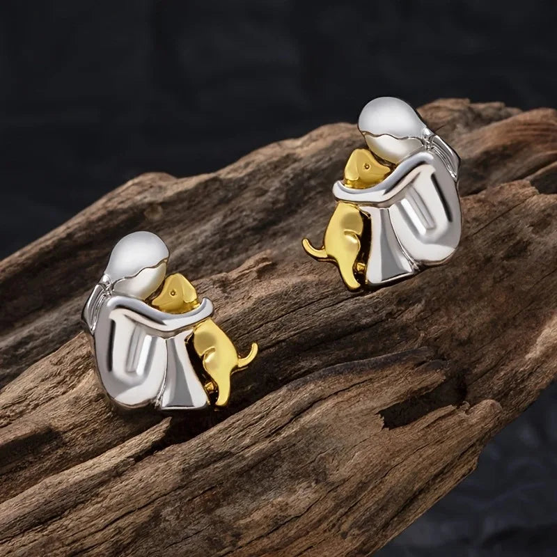 Dog Embrace Earrings, view 5