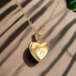 Paw Heart Memorial Necklace with Stainless Steel Urn Pendant, view 3