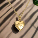 Paw Heart Memorial Necklace with Stainless Steel Urn Pendant, view 3