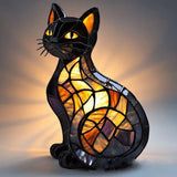 Shimmering Cat | Stained-Glass-Style Lamp