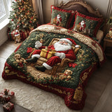 3-Piece Quilted Bedding Set | Santa's Moment