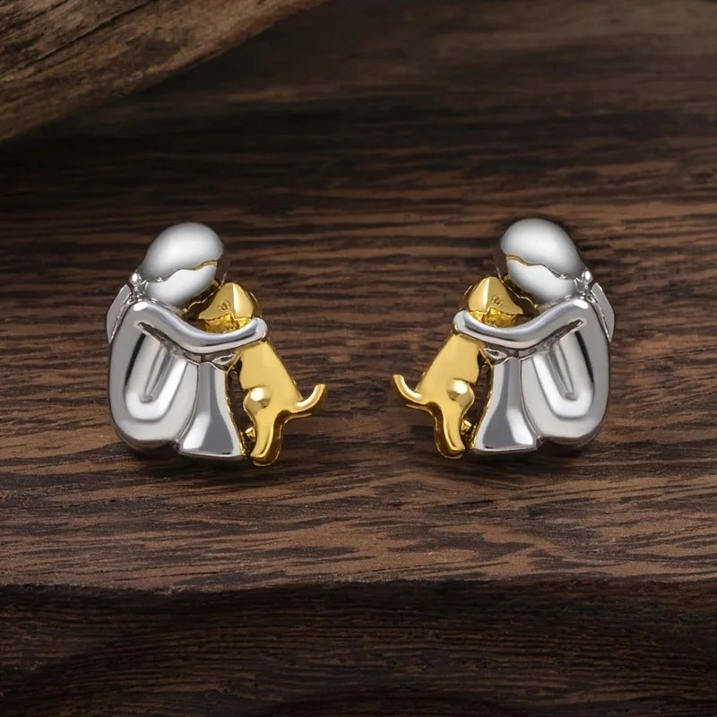 Dog Embrace Earrings, view 4