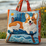Handcrafted Quilted Tote Bag - Seaside Joy