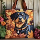 Handcrafted Quilted Tote Bag - Dark Rottweiler