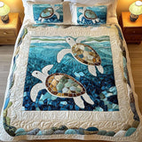 3-Piece Quilted Bedding Set | Turtles