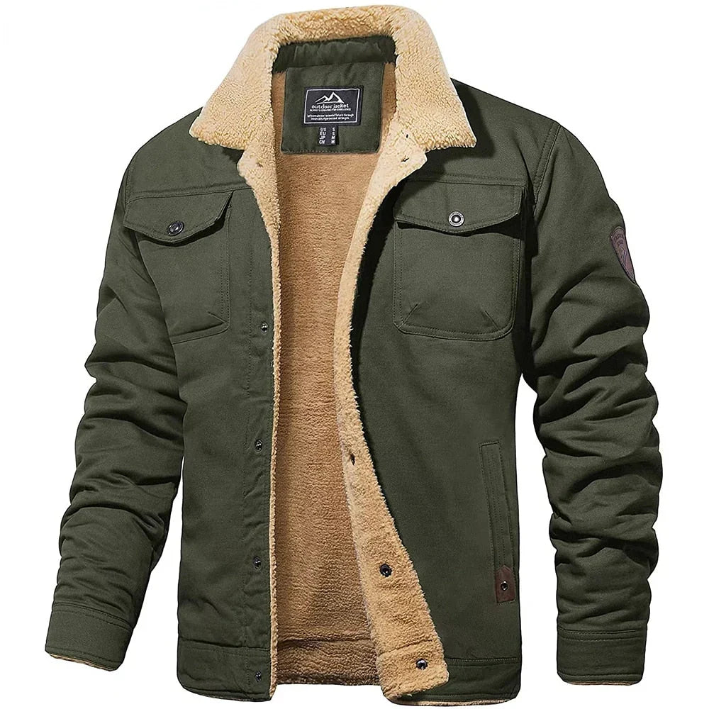 Men's Ribbed Trim Winter Coat