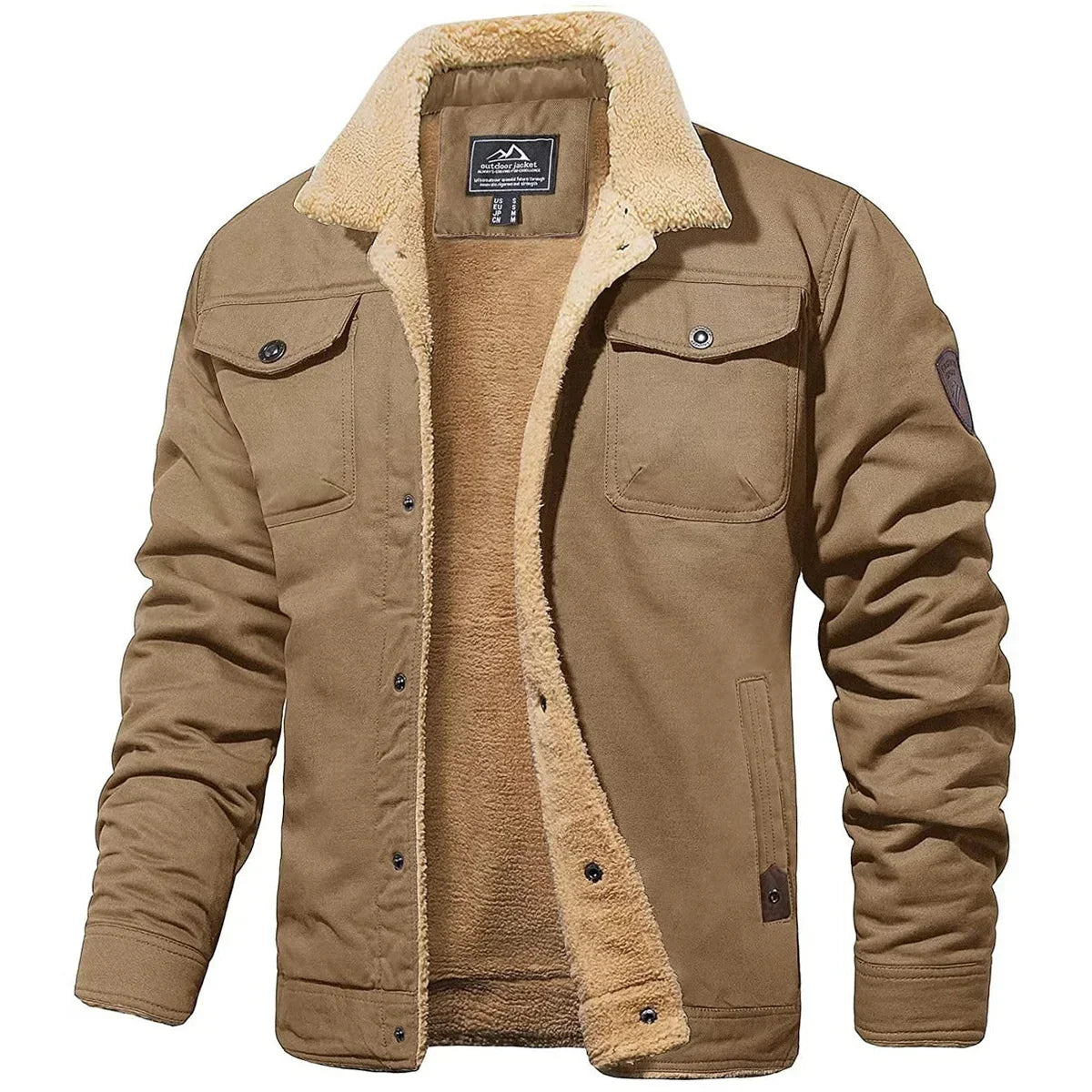 Men's Ribbed Trim Winter Coat