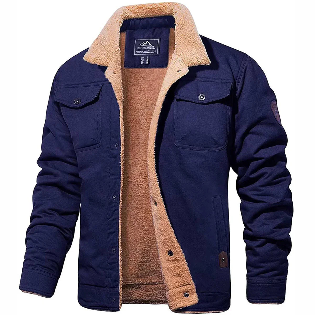 Men's Ribbed Trim Winter Coat