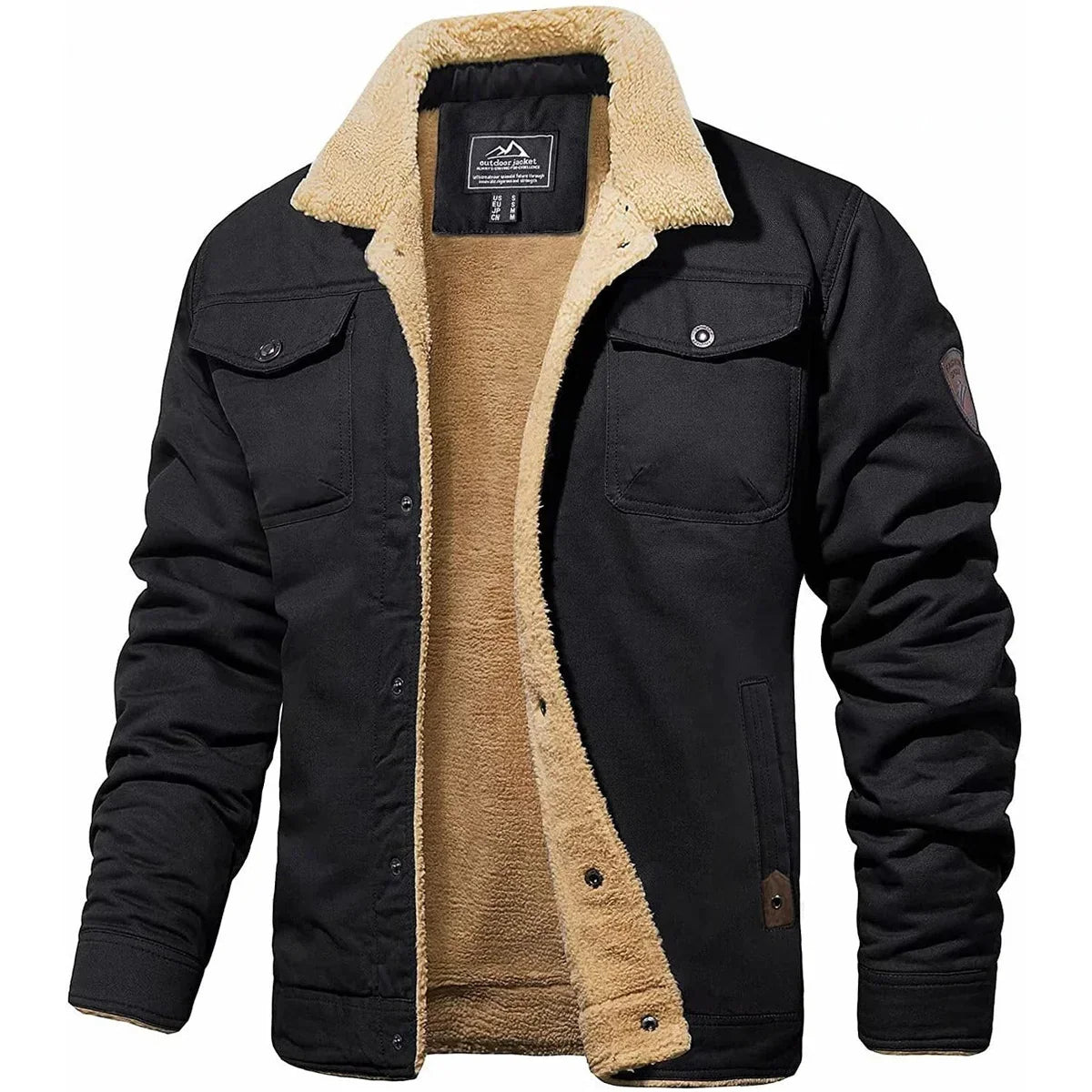 Men's Ribbed Trim Winter Coat