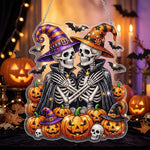 Witch Skeleton Couple – DIY Diamond Art Hanging Decoration – product image 1