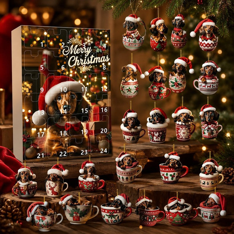 Dachshund Advent Calendar 2026 – 24 Ornaments – image 1