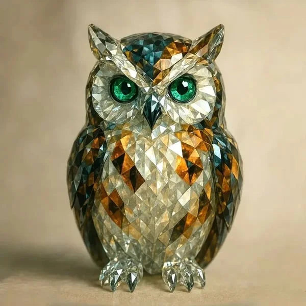 Crystal-Style Owl Figurine