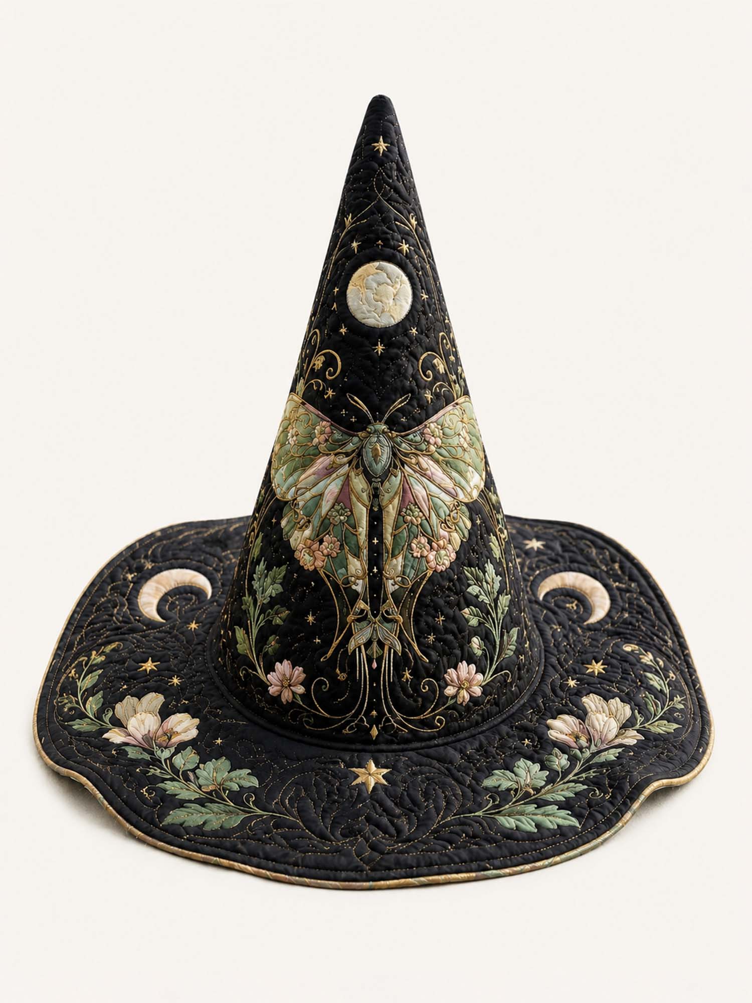 Quilted Witch Hat – Moth Fairy in Victorian Style – product image 1