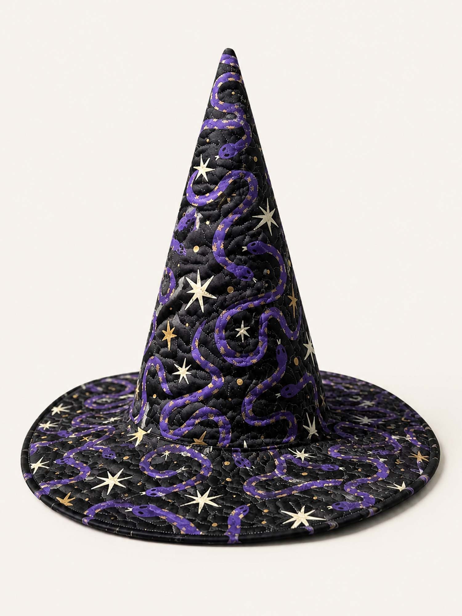 Quilted Witch Hat – Snake and Dark Magic – product image 1