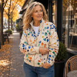 Zip Cardigan with Leaf Pattern – product image 2