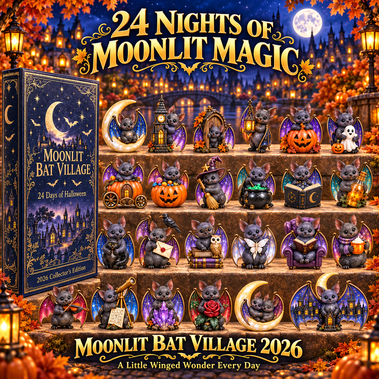 Moonlit Bat Village Halloween Advent Calendar 2026 – image 1