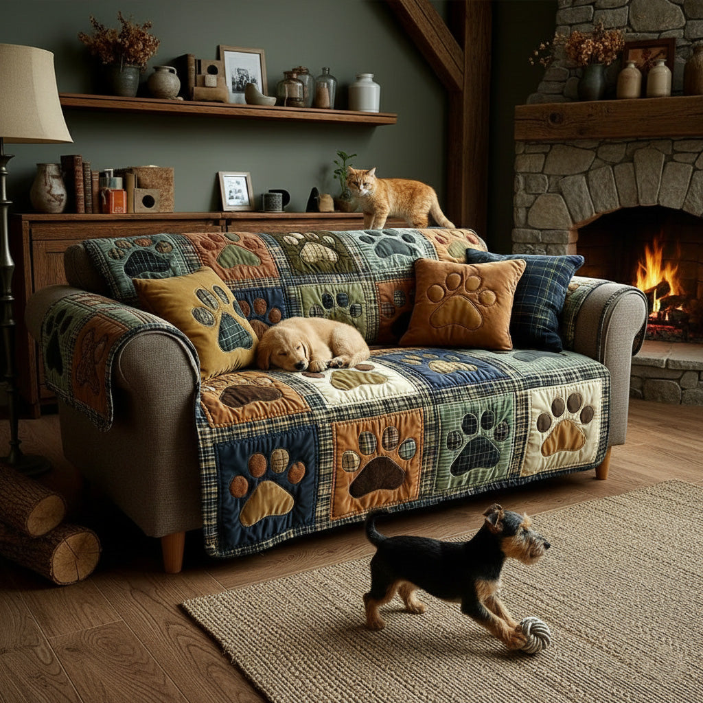 Quilted Sofa Cover | Love and Paws, view 2