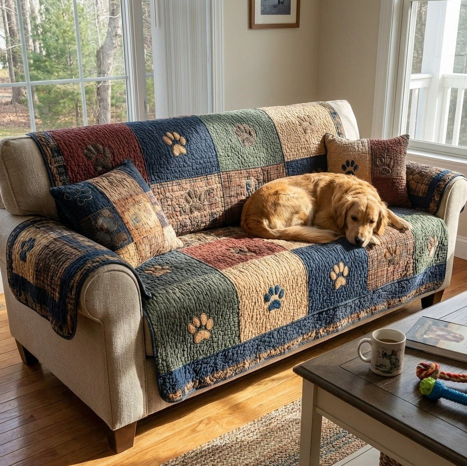 Quilted Sofa Cover | Rustic Pattern NCU0TV874, view 2