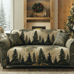 Quilted Sofa Cover | Woodland Pattern