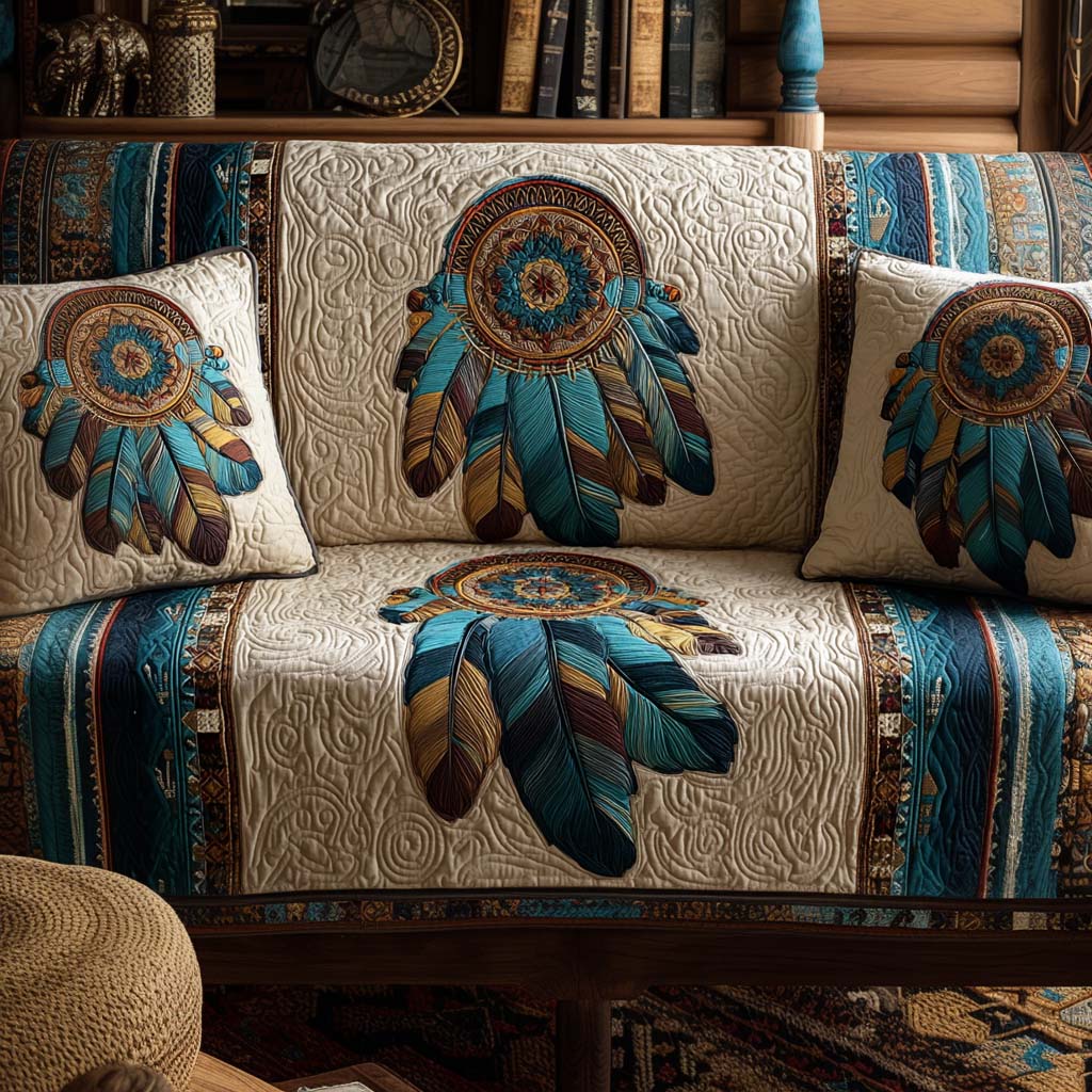 Quilted Sofa Cover | Traditional Collection, view 5