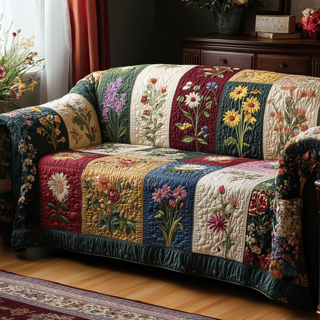 Quilted Sofa Cover | Cosy Pattern