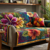 Quilted Sofa Cover | Tropical Pattern