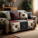 Quilted Sofa Cover | Paw Print Collection, view 5