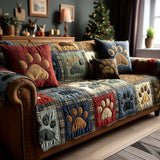 Quilted Sofa Cover | Paw Print Collection, view 7