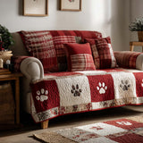 Quilted Sofa Cover | Paw Print Collection, view 9