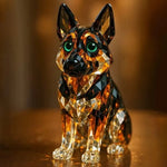 Crystal-Style German Shepherd Figurine
