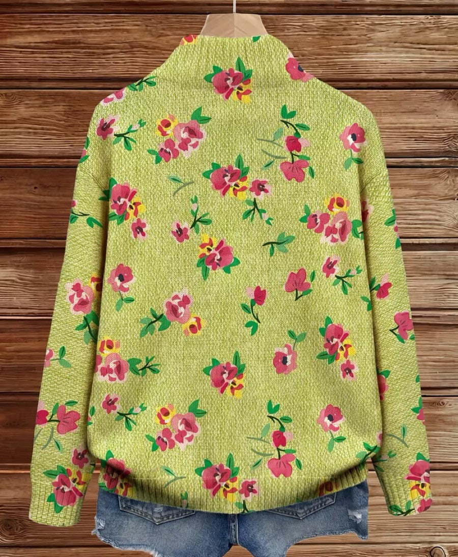 Zip Cardigan with Flowers – product image 4