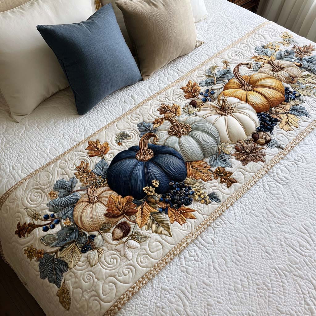 Rustic Blue Bed Runner