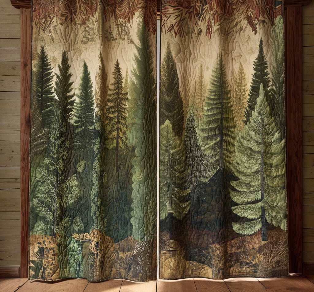Quilted Curtains | Evergreen Trail