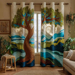 Quilted Curtains | Forest Tree of Life