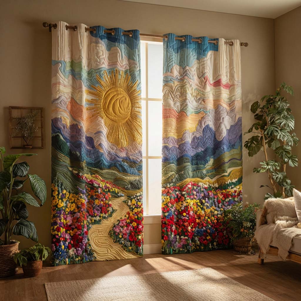 Quilted Curtains | Floral Trail
