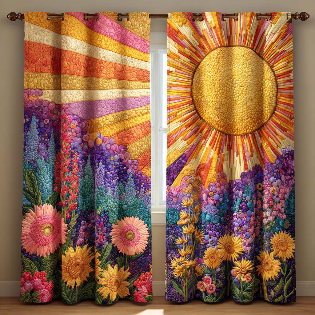 Quilted Curtains | Lavender Morning