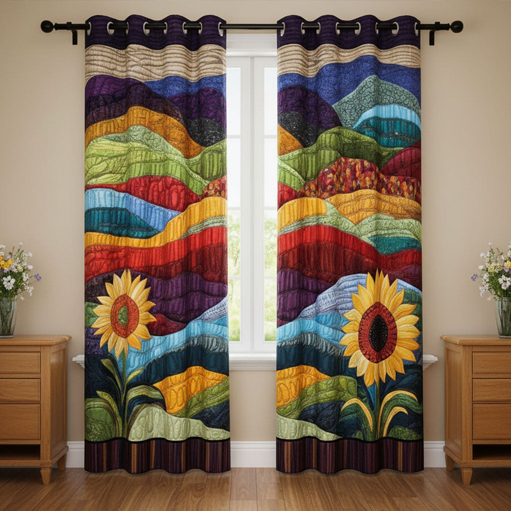 Quilted Curtains | Sunflower Field