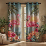 Quilted Curtains | Island Flamingo