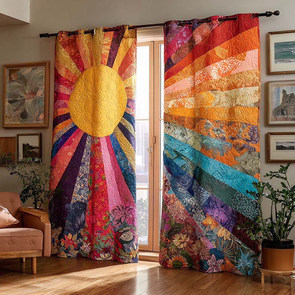 Quilted Curtains | Warm Canyon