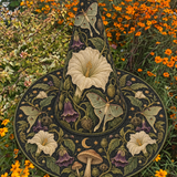 Quilted Witch Hat – Raven in a Lily Garden – product image 1