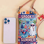 Slim Quilted Phone Crossbody Bag – Spooky Summer Halloween – product image 1