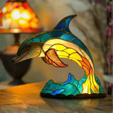 Dolphin | Stained-Glass-Style Lamp