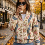 Zip Cardigan with Roses – product image 2