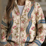 Zip Cardigan with Roses – product image 1
