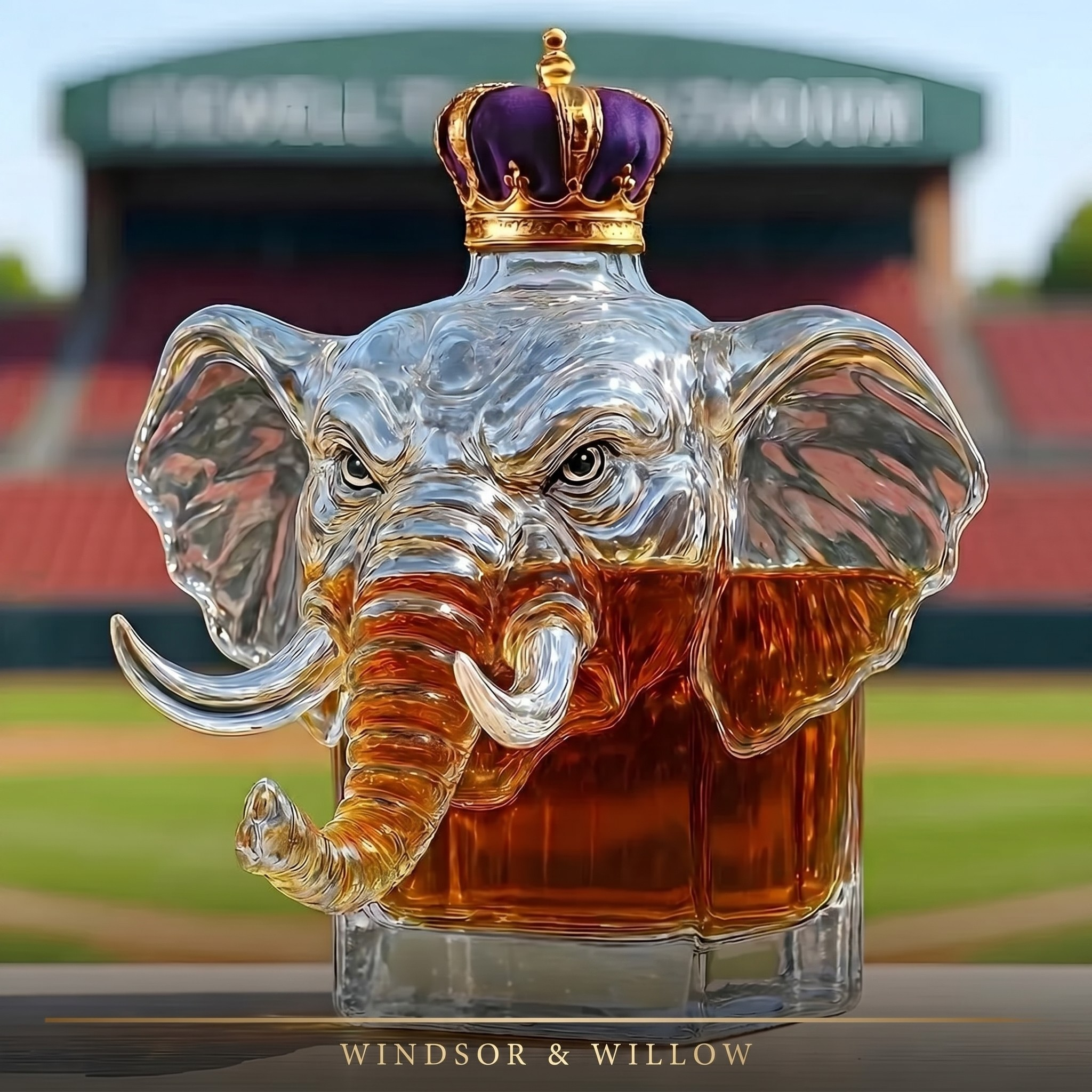 Royal Crown Elephant Whisky Decanter