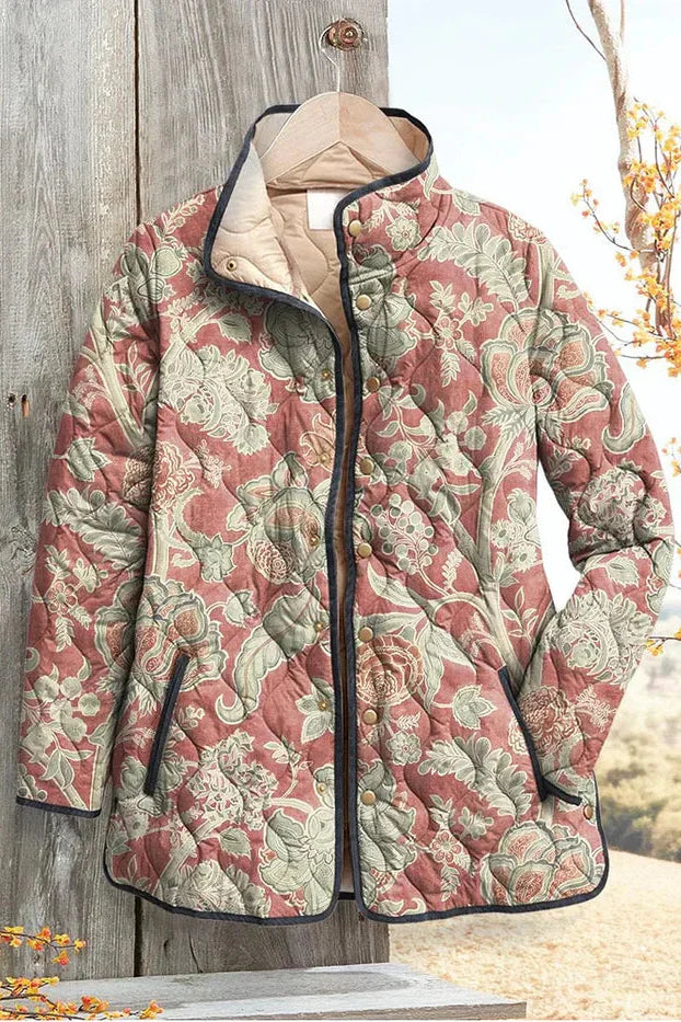 Quilted Jacket with Ornaments in Dusty Pink – product image 2